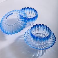 ราคา โลตัสจานจานชุดครัวเรือนลูกไม้แก้วสีรังนกชามพนมเปญโปร่งใสดอกเบญจมาศจานชามสลัดจาน (46154172679)