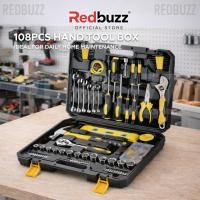 ราคา REDBUZZ 108pcs Household Hand Tool Box Set Screwdriver Set Tool Box Ratchet Spanner Combination Tool Set Box Set (41878383274)