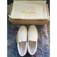 ราคา MUSTARD SNEAKERS slip on white size 38 (25962540075)