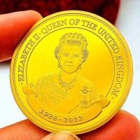 ราคา Queen Elizabeth Second Crown Gold-Plated Medal Play Gift Gold Coin เหรียญที่ระลึก Queen Elizabeth Second Crown Gold-Plated Medal Play Gift Gold Coin เหรียญที่ระลึก 2.10 (48106513015)