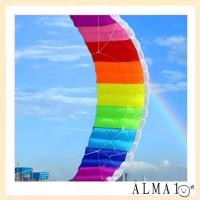 ราคา อัลมา ว่าวร่มสายรุ้ง,พลังงานคู่ง่ายต่อการบินว่าวนุ่ม,มืออาชีพ30เมตรสายบินที่ดีสายคู่ร่มชูชีพว่าวชายหาดกลางแจ้ง (52307157099)