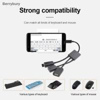 ราคา Berrybury 3in1 Micro USB ถึง 2 OTG 3 พอร์ต HUB สาย Splitter Micro-USB Type-C อะแดปเตอร์แปลงสําหรับแท็บเล็ต Android เมาส์แป้นพิมพ์ใหม่ (51604695880)