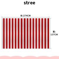 ราคา ผ้าปูโต๊ะปาร์ตี้ STREE, เสื่อแถบผ้าละครปิคนิควันเกิด, อุปกรณ์ประกอบฉากภาพลายทางสีแดงและสีขาวคริสต์มาส (55950075655)