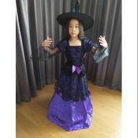 ราคา ชุดแฟนซีแม่มดเด็กชุดยาวสีม่วงแบบหรูหรา มาพร้อมหมวก กระโปรงทำเป็นแบบสุ่ม สวมสบายไปงานปาร์ตี้วันฮัลโลวีน Helloween (1545129961)
