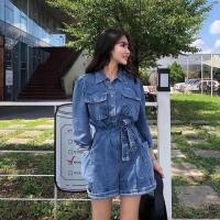 ราคา 22.09.19จั้มสูทยีนส์ ขาสั้น ดีเทลแขนพองนิดๆ มาพร้อมเข็มขัด ผ้าดีทรงสวย แนะนำเลย **งานป้าย31** (2867052107)
