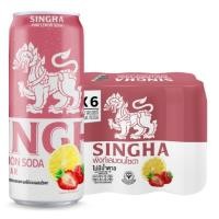 ราคา (ยกแพ็ค 6 กระป๋อง) สิงห์ พิงก์ เลมอนโซดา 330 มล x 6 กระป๋อง (29909388037)