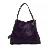 ราคา [มือสอง] แท้ Coach Madison Phoebe Pebbled Leather Shoulder Bag สี Plum (27304768752)