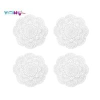 ราคา [yhumh003]4ชิ้น 8.6นิ้วDowliesโครเชต์รอบลูกไม้Doily Handmade Placematsผ้าฝ้ายโครเชต์จานรองแก้ว (สีขาว) (48554869252)