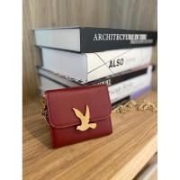 ราคา CC DoubleO กระเป๋าสตางค์สีแดง สะพายได้ มีสายโซ่สีทอง น่ารัก กระทัดรัด ทะมัดทะแมง สะพายสบาย (21692575210)