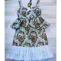 ราคา ชุดเซตกระโปรง 2 ชิ้นเสื้อสายเดี่ยวกระโปรงผ้าทอชายลูกไม้ไซส์ mงานป้ายแพรี่เทล (55856919369)