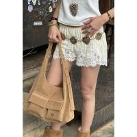 ราคา กางเกงขาสั้นลูกไม้ซาติน เนื้อผ้าอย่างดีเนื้อสวย มาพร้อมซับในเอวยางยืด (40828719621)