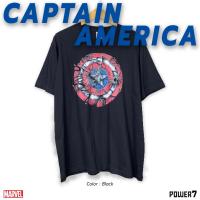 ราคา Power 7 Shop เสื้อยืดการ์ตูน มาร์เวล Captain America ลิขสิทธ์แท้ MARVEL COMICS T-SHIRTS (MVX-039) (21843735488)