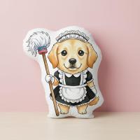 ราคา หมอนไดคัทสกรีนรูป พิมพ์2ด้าน ตุ๊กตา Pillowdoll ของขวัญวันเกิด หมอนน้องหมา French Maid Golden Retriever (26643928423)