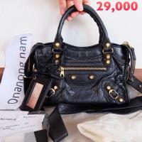 ราคา balenciaga แท้ สีดำ ไซส์mini city gold hardware (1451053482)
