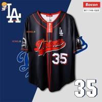 ราคา เสื้อแฟชั่น เสื้อกีฬาเบสบอล LA DODGERS 35 (44256810857)