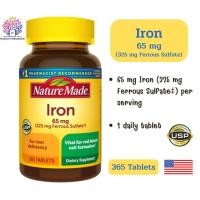 ราคา Nature Made Iron 65 mg อาหารเสริมธาตุเหล็ก ขนาด 365 เม็ด (27575286634)