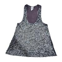 ราคา Monacoco MN471 เสื้อกล้ามเทาปักเลื่อมสีเงินระยิบระยับแวววาว (24226225253)