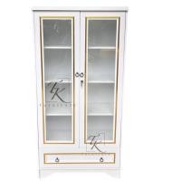 ราคา ตู้โชว์วินเทจสีขาวริ้วทอง (22631625980)