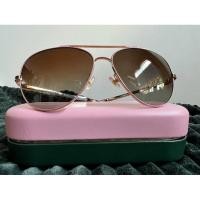 ราคา Kate Spade แท้มือ 1 แว่นกันแดดเลนส์สีชาไล่สีกรอบชมพูขาโลหะสีทองทรงนักบิน Avaline2/S 35JLA 58-14-140 POLARIZED (27984051858)