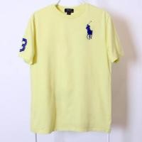 ราคา ของแท้เกินคุ้มราคาพิเศษคะ สวยมาก เสื้อยืด Polo Ralph Lauren สีเหลือง ปักม้าใหญ่สีกรม ปักเลข 3 ที่แขนมือสอง ป้ายแท็คครบ (49005985048)