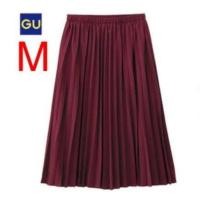 ราคา กระโปรง​บาน​อัด​พลีท​ GU สีแดงเลือด (27103726854)