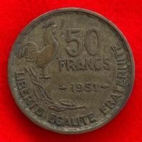 ราคา เหรียญประเทศฝรั่งเศส​​ France 50 francs ปี 1951 เหรียญต่างประเทศ (24720687488)