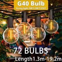 ราคา G40ไฟโซล่าเซลล์ 30.5เมตร ไฟ ไฟตกแต่งสว E12 พร้อมใช้งานไฟปิงปอง (24087423567)