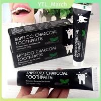 ราคา ยาสีฟันแบมบู ชาร์โคล ยาสีฟันฟอกฟันขาว จากผงถ่านไม้ไผ่ ฟันขาว ขจัดกลิ่นปาก ขจัดคราบ ยาสีฟันฟอกสีฟัน 105g (26122714642)