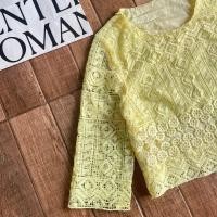 ราคา G&F Polyester100% sz.m เสื้อลูกไม้สีเหลืองพาสเทล (55406923137)