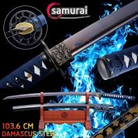 ราคา Samurai Damascus Sword Katana ดาบซามูไร คาตานะ นักรบ ญี่ปุ่น วัสดุ เหล็กกล้าดามัสกัส Japan มีดดาบ Ninja นินจา ใบดาบลับคม (28425391826)