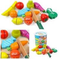 ราคา ชุดของเล่นไม้ผักผลไม้ผ่าซีกพร้อมกล่องเสริมสร้างพัฒนาการEQ,IQ (4968991866)