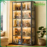 ราคา （รุ่นขายดี）ตู้โชว์โมเดล ตู้โชว์สีเทา ตู้โชว์อะคริลิคใส ทำโดยไม้ไผ่ธรรมชาติ ทนทาน ของสะสม กันฝุ่นกันความชื้น (28700600345)