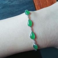 ราคา สร้อยข้อมือหยกเขียวจักรพรรดิ์ตัวเรือนทองคำขาวแท้18kประดับเพชรแท้ (28729142963)