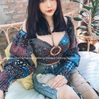 ราคา เสื้อปาดไหล่แขนพองแนววินเทจหรูมากก (3319826231)