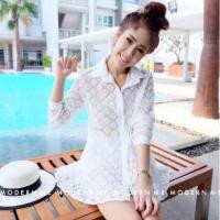 ราคา 2สีส่งฟรีเดรสเชิ้ตผ้าซีทรูจ้า (11554712)