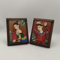 ราคา กระจกเงาไม้สัก แบบตั้งโต๊ะ ภาพวาดล้านนา คันฉ่องไม้สัก เพ้นท์ ขนาดเล็ก (22840261013)
