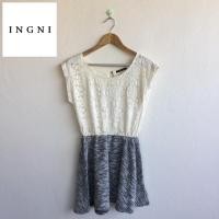 ราคา เดรสสั้น แขนกุด สีขาวเทา INGNI (14039198347)