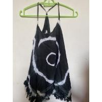 ราคา เสื้อสายเดี่ยวมัดย้อม ลายครามสีดำ (9811219403)