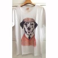 ราคา เสื้อยืดขาวสกรีนลายน้องหมา (19962932372)