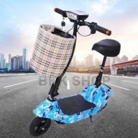 ราคา (ใหม่) สกู๊ตเตอร์ไฟฟ้า Electric Scooter 24V ไฟหน้า LED จักรยานไฟฟ้า สกูดเตอร์ไฟฟ้า E-Scooter มอเตอร์ 350W (19834999766)