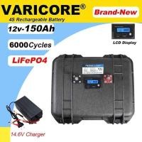 ราคา VariCore แบตเตอรี่ 12v 150AH 100Ah LiFePO4 12.8v กระเป๋าเดินทางพกพาอเนกประสงค์สำหรับรถกอล์ฟพลังงานแส (57751240742)