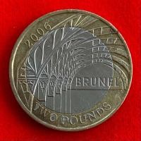 ราคา เหรียญอังกฤษ United Kingdom 2 pounds ปี 2006 Brunel เหรียญ​ต่างประเทศ (27114376737)