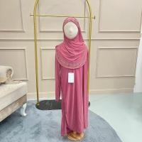 ราคา GC34ชุดเดรสเด็กหญิงมุสลิมพร้อมผ้าคลุมฮิญาบ ชุดผู้หญิงอิสลาม ดีเทลปักเพชรรีดสุดอลัง สไตล์ตุรกีทรงสวยหรู (25153108407)