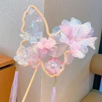 ราคา สองด้านผีเสื้อเย็บปักถักร้อยกลุ่มพัดลม ฮันฟู นาฬิกา-ในอุปกรณ์ประกอบฉากภาพโบราณมือถือสไตล์จีนฤดูร้อนเต้นรําผีเสื้อพัดลม (56401474965)