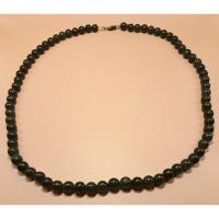 ราคา สร้อยคอหยกสีเขียวเข้ม เป็นหยกแท้้ไม่ผ่านการฉีดสี(GGG-34) (22688119639)