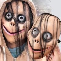 ราคา Horror Themed Halloween Ghost Face Mask - Scary Strange Smile Design Clown Masks with Long Hair - Haunted House Prank Prop (28940507616)