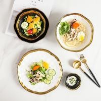 ราคา สร้างสรรค์เซรามิกไฟฟ้าทองจานด้านข้างโรงแรมร้านอาหารจานจานครัวเรือนเครื่องครัวชามชุดจานชามข้าว (45107156843)