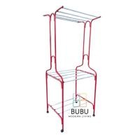 ราคา ราวตากผ้า เหล็กกลม มีล้อ รุ่น A8 | สามารถตากผ้าได้ทั้ง 3 ชั้น | ทางร้านคละสีให้ | ราวเหล็ก ราวตากผ้ามีล้อ ราวแขวนผ้า (28337533940)