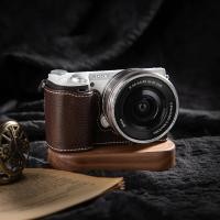 ราคา สําหรับ Sony NEX-5/5R/5c กรณีกระเป๋ากล้องหนังเคสป้องกันกล้องหนังแท้ครึ่งฝาครอบเคสป้องกันกระเป๋า (50803191458)