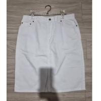 ราคา RALPHLAURENกระโปรงยีนส์สั้นสีขาวผ่าหลังไซส์(10)เอว34สะโพก42ยาว23(งานมือสอง) (29207680709)